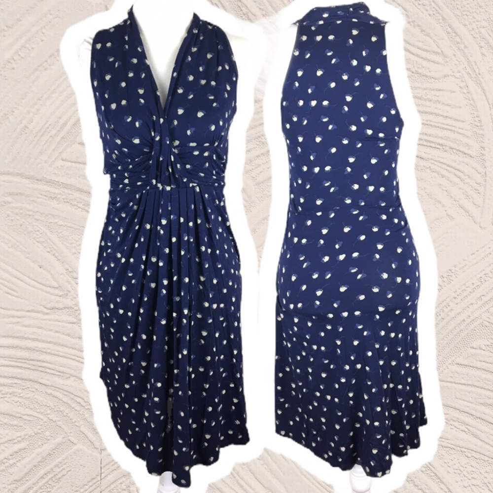 LOFT Navy Blue Sleeveless Lightweight Midi Dress